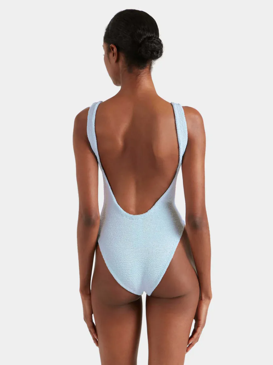 Square Neck Swim Metallic Ice Blue - Hunza G