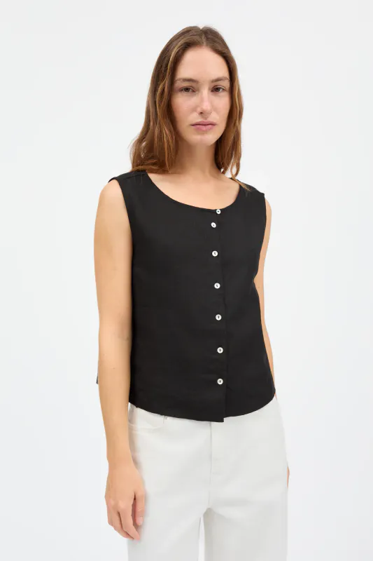 Vetiver top - Black  - Skall Studio