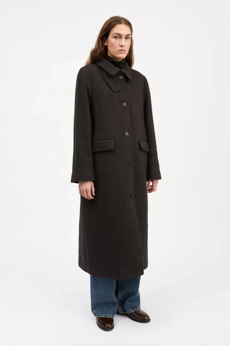 Ernest coat brown Herringbone - Skall Studio