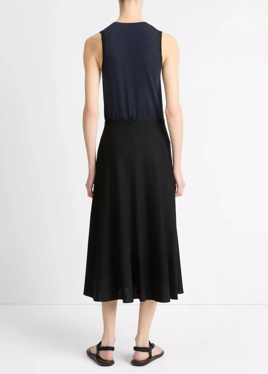 Bias A-Line Skirt - Black- Vince 
