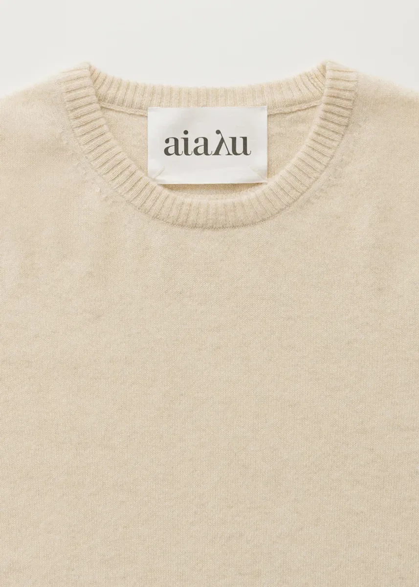  Leonardo sweater – pure cashmere | Pure Ecru Sweater - Aiayu