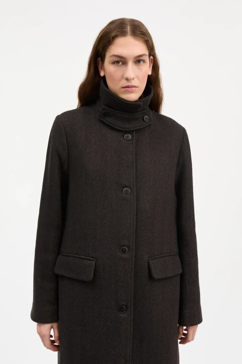 Ernest coat brown Herringbone - Skall Studio