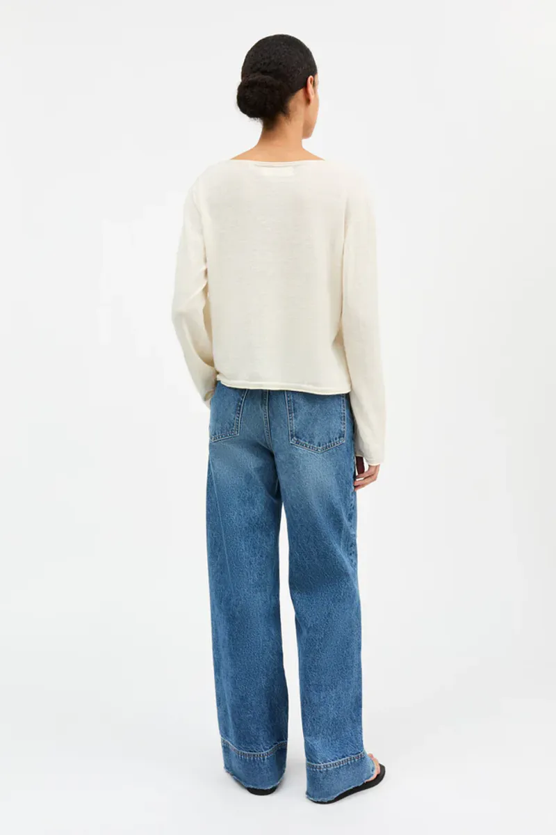 Heather highwaist jeans - Slouchy blue - Skall Studio