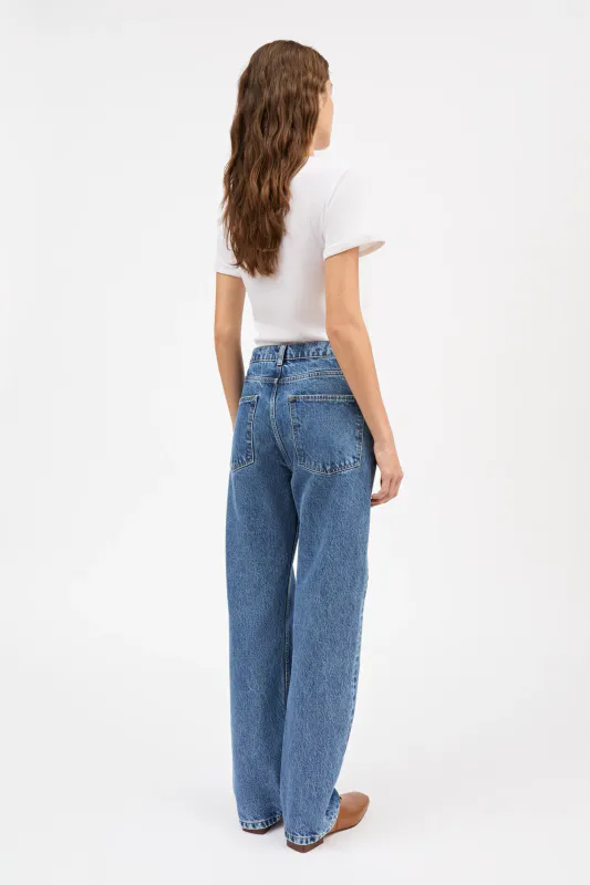 Sharon straight jeans - Slouchy Blue  - Skall Studio