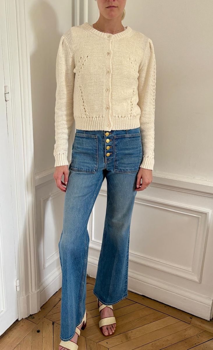 Delphina Long Sleeve Cardigan - cowrie  Ulla Johnson