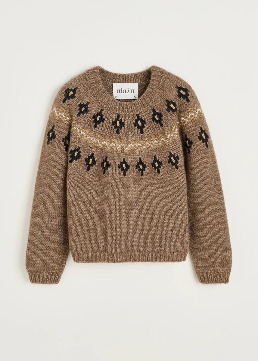 Wyn sweater – llama wool | Mix Pure Brownie - Aiayu